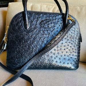 Genuine black ostrich handbag.  Never used.